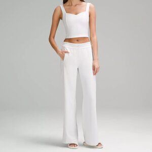 lululemon ribbed softstreme mid-rise pant 32 white